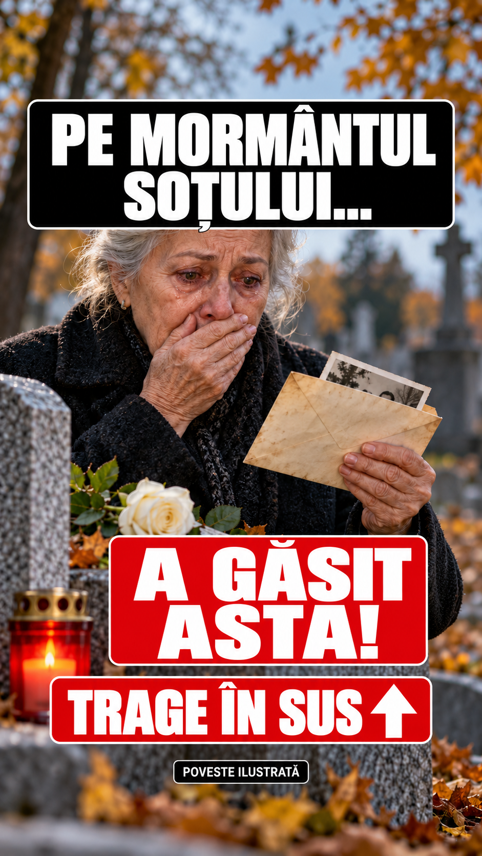 Ilustrație pentru povestea plicului găsit la mormânt