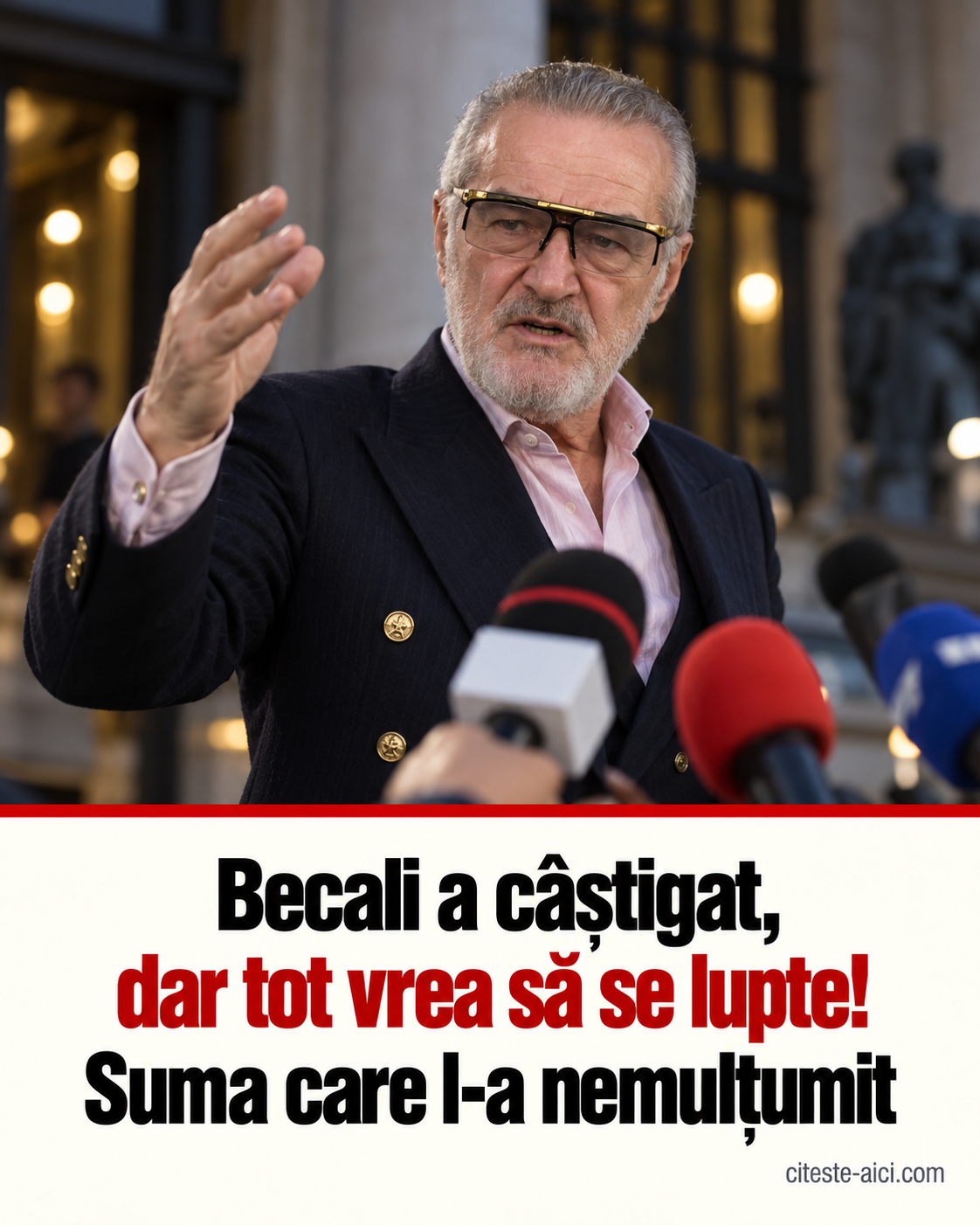 Becali a câștigat în primă instanță cu Realitatea Plus, dar anunță apel. De ce nu îl mulțumesc cei 10.000 de euro — ilustrație editorială Citește Aici