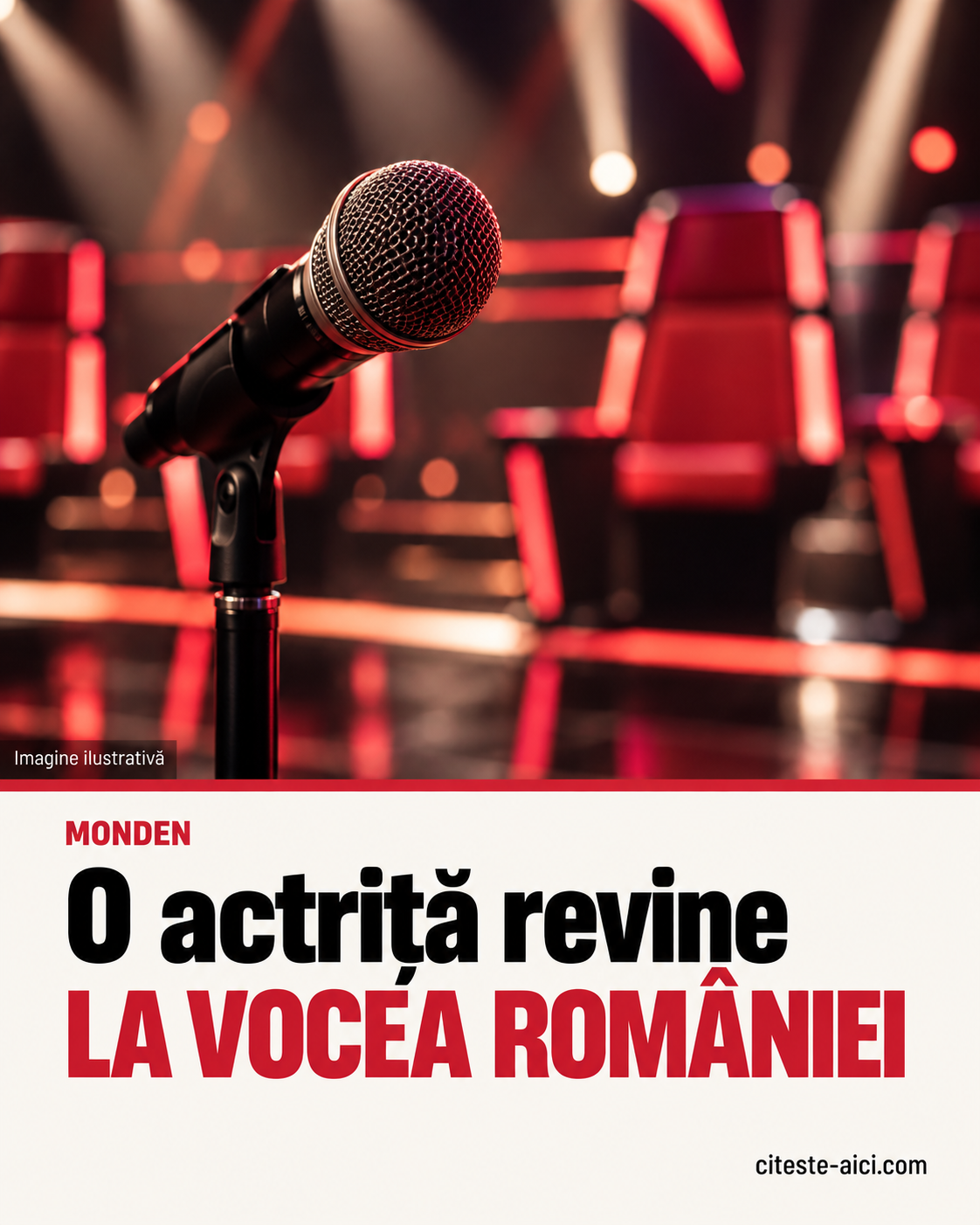 Cătălina Mihai revine la Vocea României. Ce a povestit actrița despre prima încercare, la 16 ani — imagine ilustrativă.