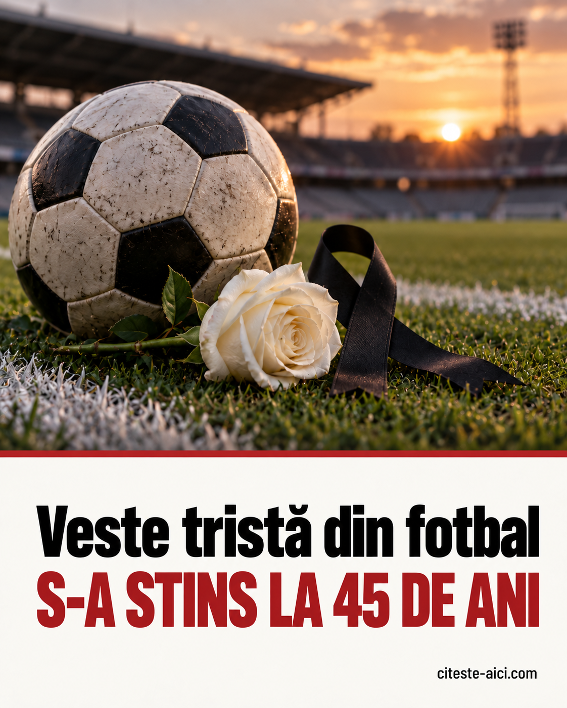 Veste tristă din fotbal. S-a stins la 45 de ani. Imagine ilustrativă realizată cu AI.