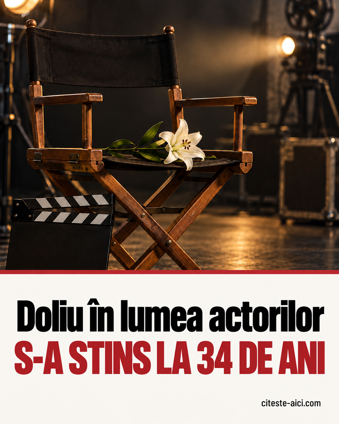 Doliu în lumea actorilor. S-a stins la 34 de ani. Imagine ilustrativă realizată cu AI.