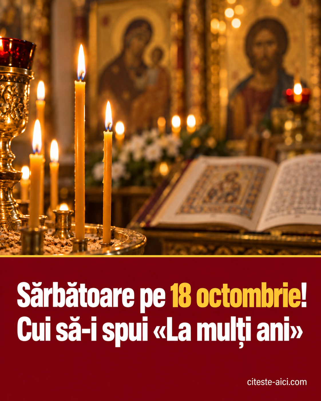 Sărbătoare pe 18 octombrie! Cui să-i spui «La mulți ani». Imagine ilustrativă realizată cu AI.