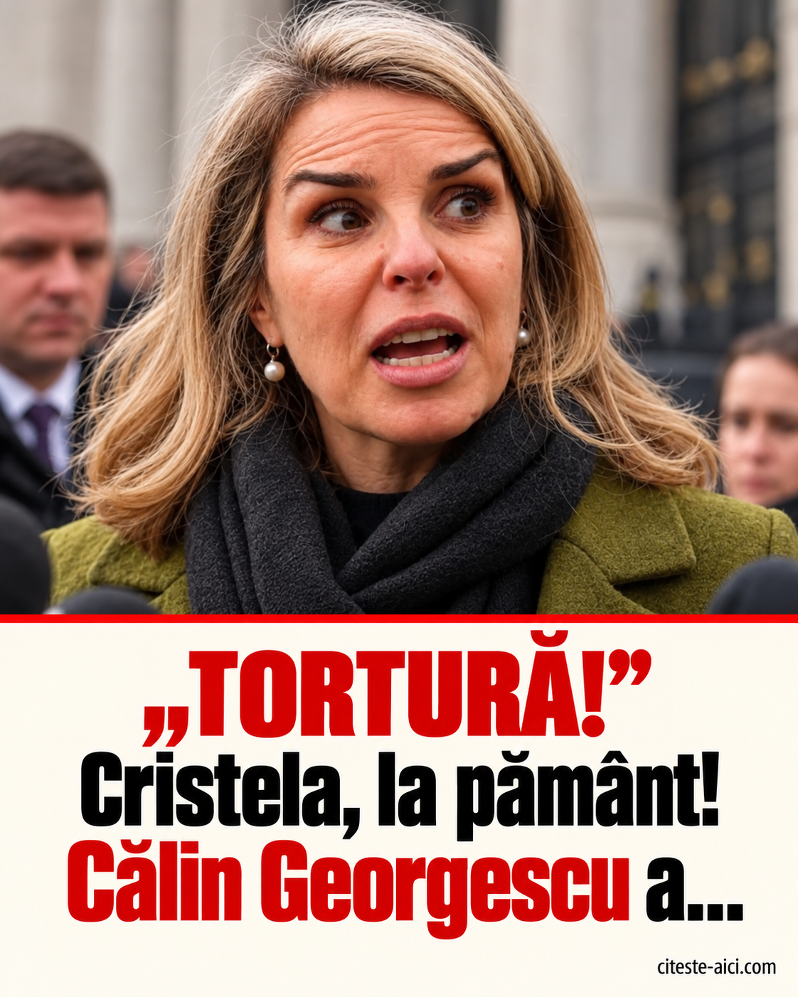 Ilustrație realizată cu AI pentru „Tortură!” Cristela, la pământ după decizia privind Călin Georgescu. Ce acuză în mesajul public
